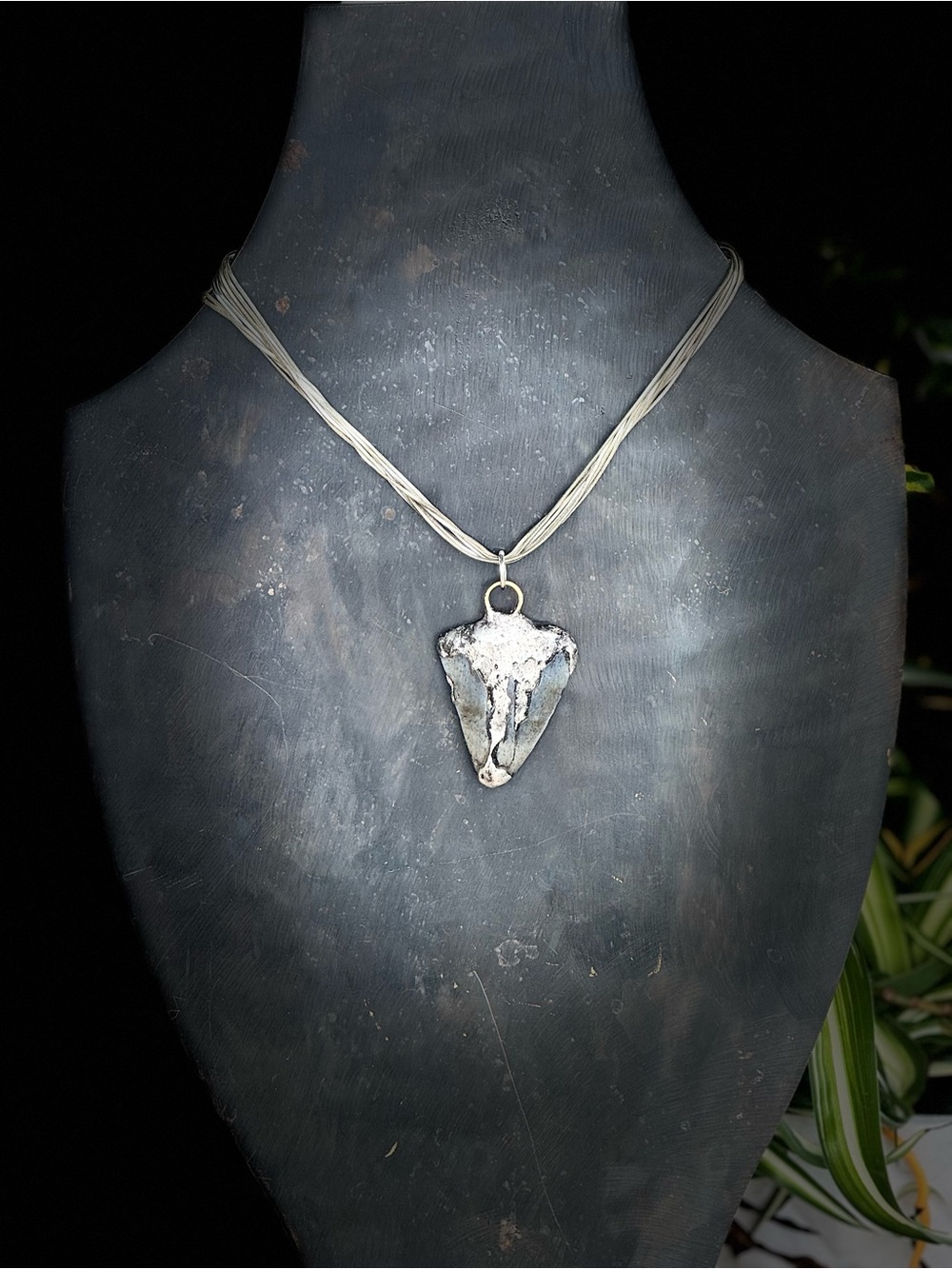 Handcrafted Silver Plated Megalodon Necklace